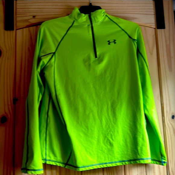 Under Armour Quarter Zip Pullover (Large, lime green) - Picture 3 of 8